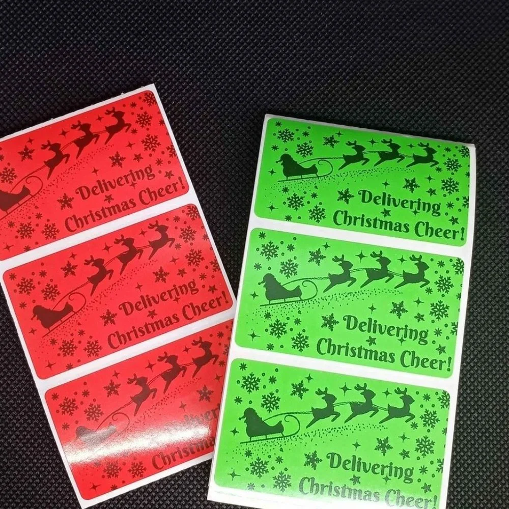 💙100 Christmas Cheer- Shipping Labels Thermal Packaging Stickers 2.25
